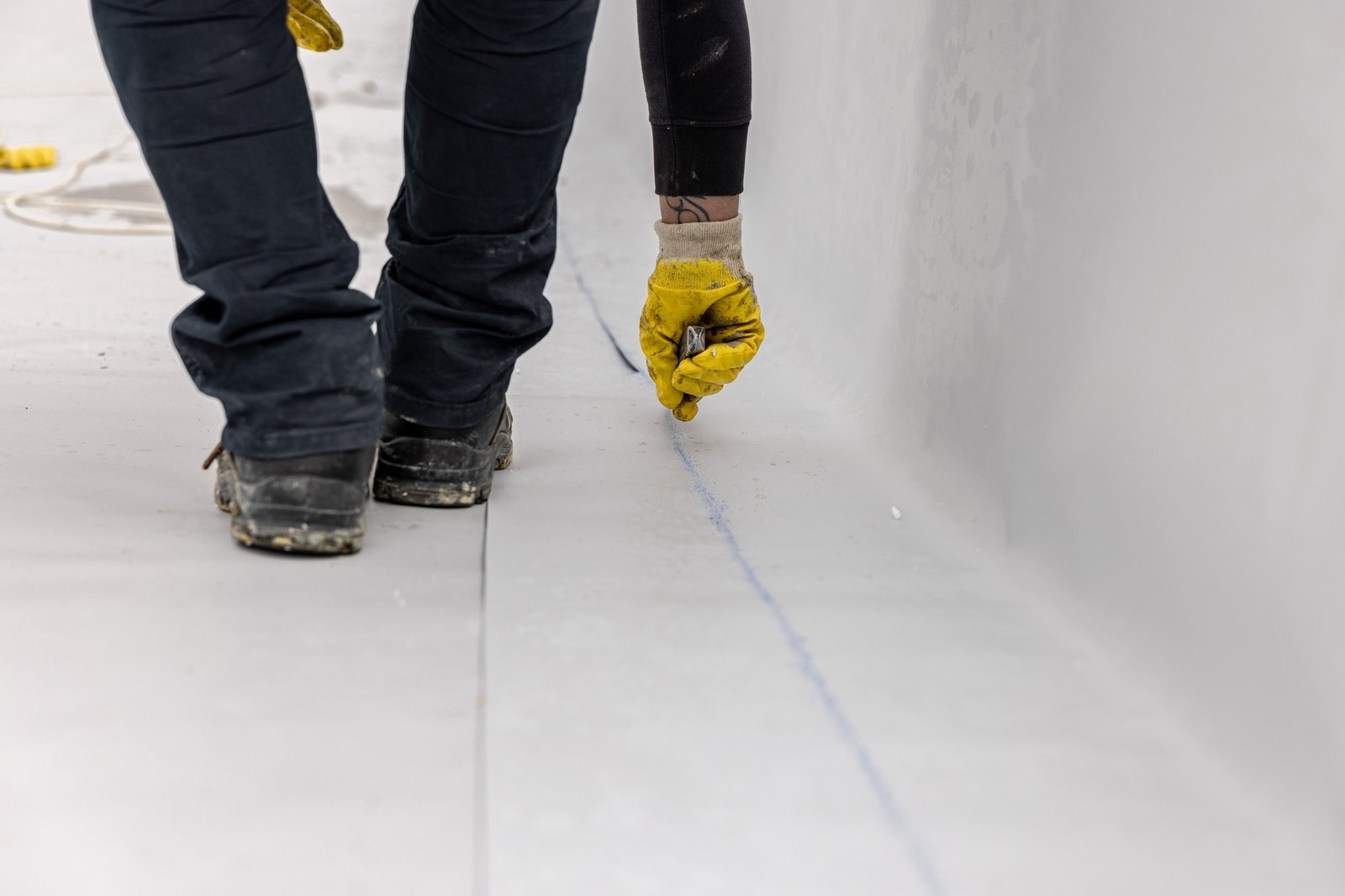 waterproofing membrane preventing water penetration.